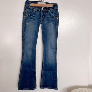 Hudson low rise, straight leg blue jeans in size 24.